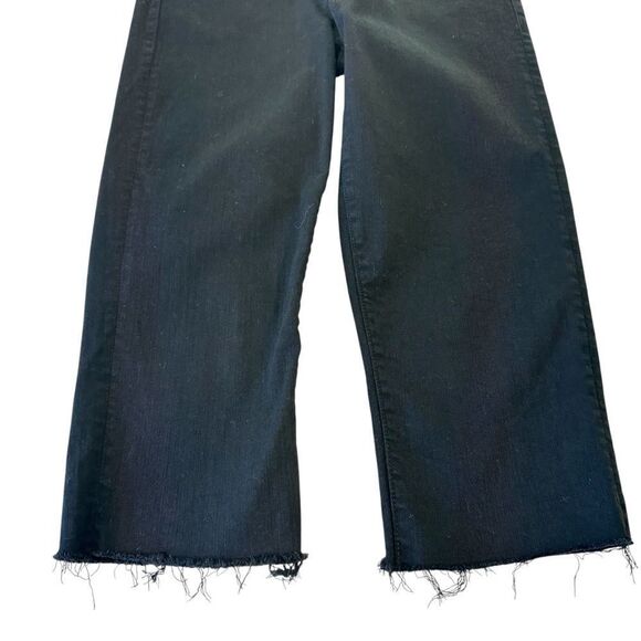 Mother Demin Black High Waisted Rascal Knicker Fray‎ Jeans, 26 - Picture 5 of 13